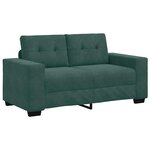 vidaXL Canapé deux places avec coussin Vert foncé Velours