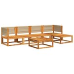 vidaXL Ensemble de canapés de jardin 6 pièces avec coussins en bois d'acacia et corde