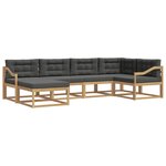 vidaXL Ensemble de canapés d'extérieur 5 Pièces Blanc et anthracite