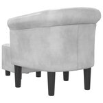 vidaXL Fauteuil avec repose-pied argenté similicuir