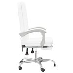 Chaise fauteuil siège pivotante de inclinable de bureau informatique étude similicuir blanc 02_0024229