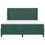 vidaXL Lit à ressorts avec tête de lit Vert foncé 180 x 200 cm Velours