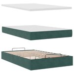 vidaXL Lit ottoman avec matelas et LED vert foncé 90x200cm velours