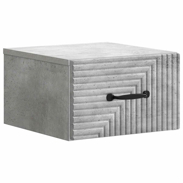 vidaXL Cabinet de chevet mural Gris béton 34 5 x 33 x 20 cm