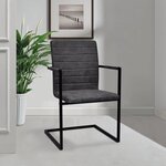 vidaXL Chaises à manger cantilever lot de 2 gris similicuir