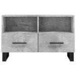 vidaXL Meuble TV Gris béton 80x36x50 cm Bois d'ingénierie