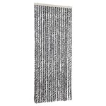 vidaXL Rideau anti-mouches gris et noir et blanc 56x200 cm chenille