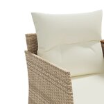 vidaXL Canapé de jardin 2 places avec tabourets beige résine tressée