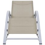 vidaXL Chaises longues lot de 2 avec table Aluminium Crème