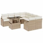 vidaXL Ensemble de canapé de jardin 9 Pièces Beige Poly Rattan