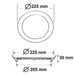 Spot led extra plat rond blanc 24w ø225mm - blanc chaud 2300k - 3500k - silamp