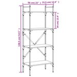 vidaXL Bibliothèque à 4 niveaux noir 56x31 5x138 5cm bois d'ingénierie