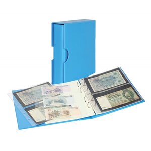Album Publica M Color Lindner pour billets de banque. Couleur - Bleu NAUTIC