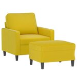vidaXL Fauteuil avec repose-pied jaune 60 cm velours