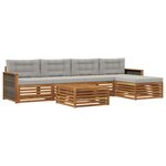 vidaXL Ensemble de canapés d'extérieur 6 Pièces Naturel et gris clair