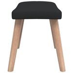 vidaXL Chaise de relaxation avec tabouret Noir Tissu