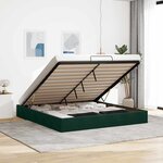 vidaXL Cadre de lit ottoman sans matelas vert foncé 200x200 cm velours