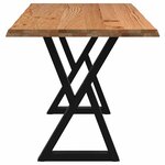 vidaXL Table à manger avec bord vivant 220x80x74 cm bois massif chêne