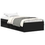vidaXL Cadre de lit sans matelas noir 75x190 cm