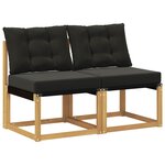 vidaXL 2 Pièce Sofa de milieu extérieur