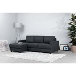 Canapé d'angle gauche 4 places Paul - Tissu gris anthracite - L 215 x P 140 cm