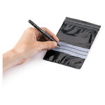 Sachet plastique zip noir opaque à bandes blanches 60 microns raja 24x32 cm