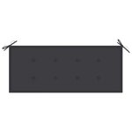 vidaXL Banc Batavia avec coussin anthracite 120 cm Bois de teck massif