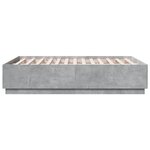 vidaXL Cadre de lit avec LED sans matelas gris béton 120x190 cm