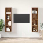 vidaXL Meuble TV 2 Pièces Marron 37 x 37 x 142.5 cm Bois d'ingénierie