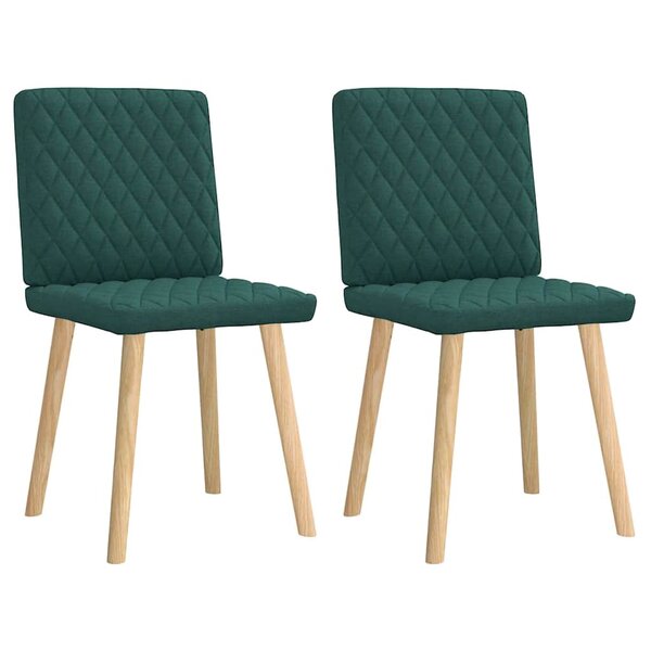 vidaXL Chaises à manger lot de 2 vert foncé tissu