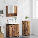 vidaXL Ensemble de mobilier de salle de bain 3 Pièces Bois Ancien