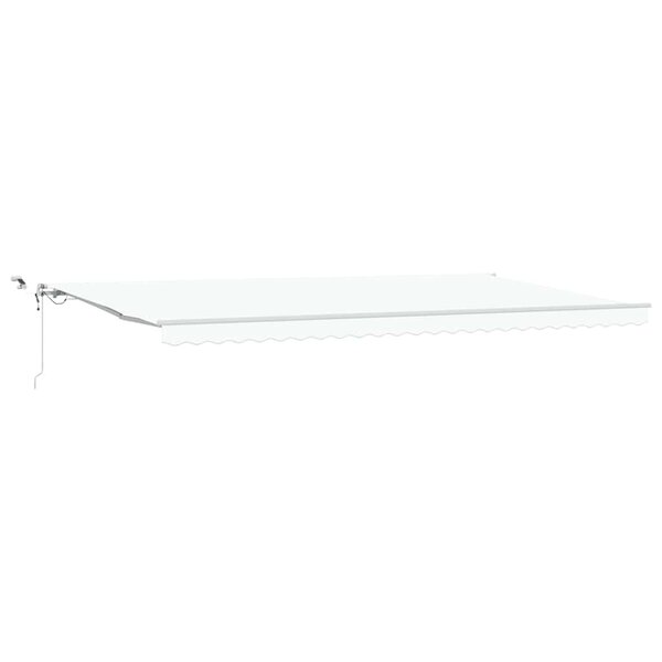 vidaXL Auvent Rétractable Blanc 600 × 350 cm Tissu et Métal