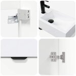 vidaXL Meuble de salle de bain avec robinet Blanc 45 5 x 22 5 x 84 cm