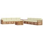 vidaXL Ensemble de canapés d'extérieur 9 Pièces Naturel et Crème