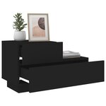 vidaXL Table de chevet avec lumières LED noir 70x36x40 5 cm