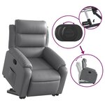 vidaXL Fauteuil inclinable Gris Similicuir