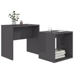vidaXL Ensemble de table basse Gris brillant Bois d'ingénierie