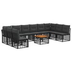 vidaXL Ensemble de canapés d'extérieur 11 pc Noir et Gris foncé