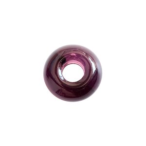 Diy - 4 perles vintage en verre rondelle 16x8mm trou 6mm - amethyst