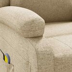 vidaXL Fauteuil de massage Crème Tissu