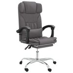 Fauteuil de massage inclinable de bureau informatique étude similicuir gris 02_0025407