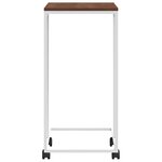 vidaXL Table d'appoint avec roues Blanc 40x30x63 5cm Bois d'ingénierie