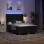vidaXL Lit à ressorts avec matelas Noir 140 x 190 cm tissu