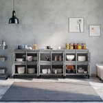 vidaXL Buffets 3 Pièces gris béton 60x35x70 cm bois d'ingénierie