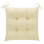 vidaXL Chaises de jardin et coussins blanc crème lot de 8 Teck massif