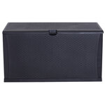 Coffre malle de rangement dim. 120L x 61l x 63H cm résine tressée imitation rotin noir