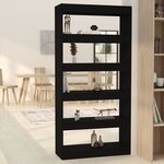 vidaXL Bibliothèque/Séparateur de pièce Noir Bois d'ingénierie