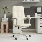 vidaXL Fauteuil inclinable de bureau Crème Similicuir