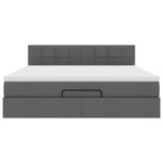 VidaXL Cadre de lit ottoman avec matelas gris foncé 160x200cm tissu