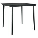 vidaXL Ensemble à manger de jardin et coussins 5 Pièces noir rotin verre